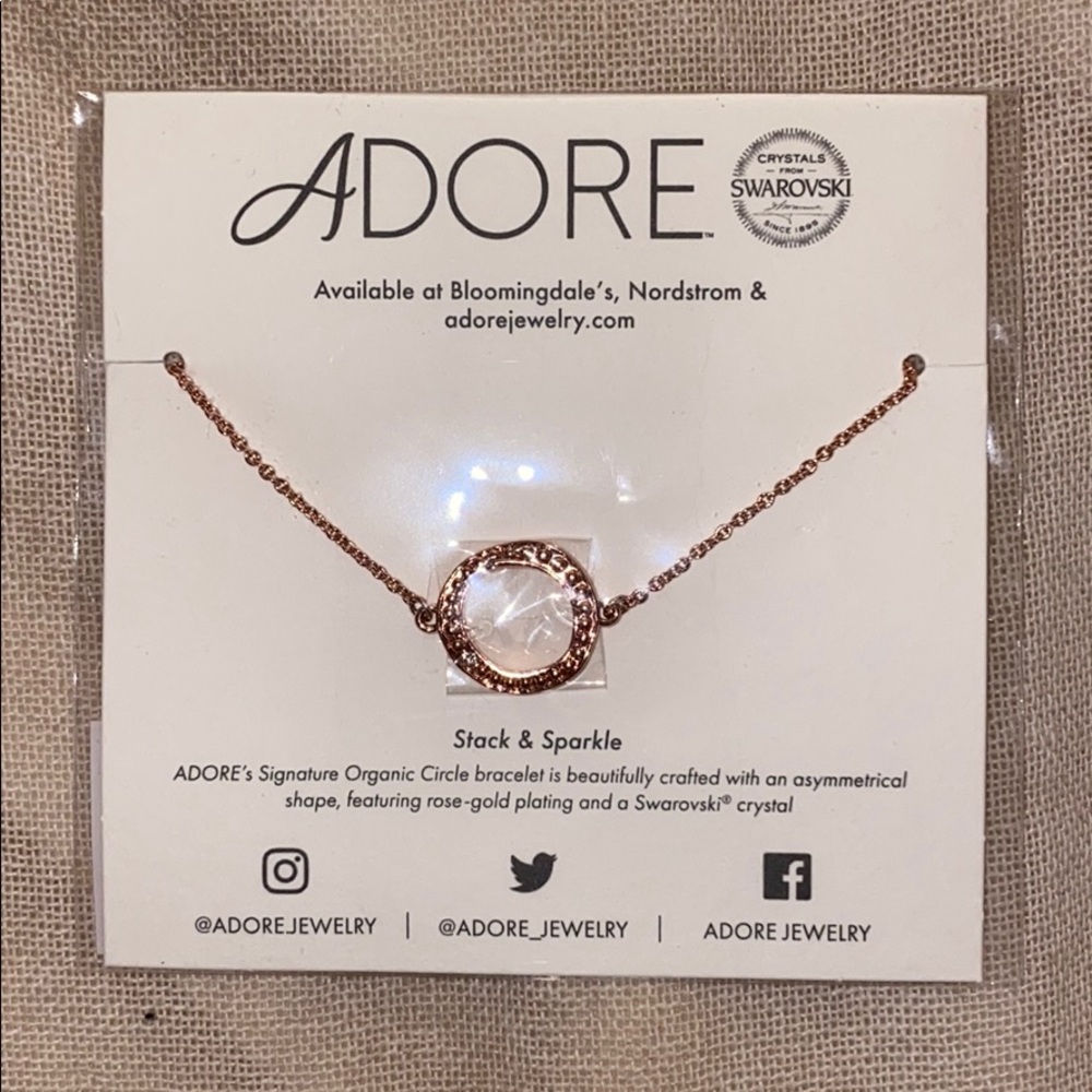 Adore Swarovski organic circle bracelet rose gold
